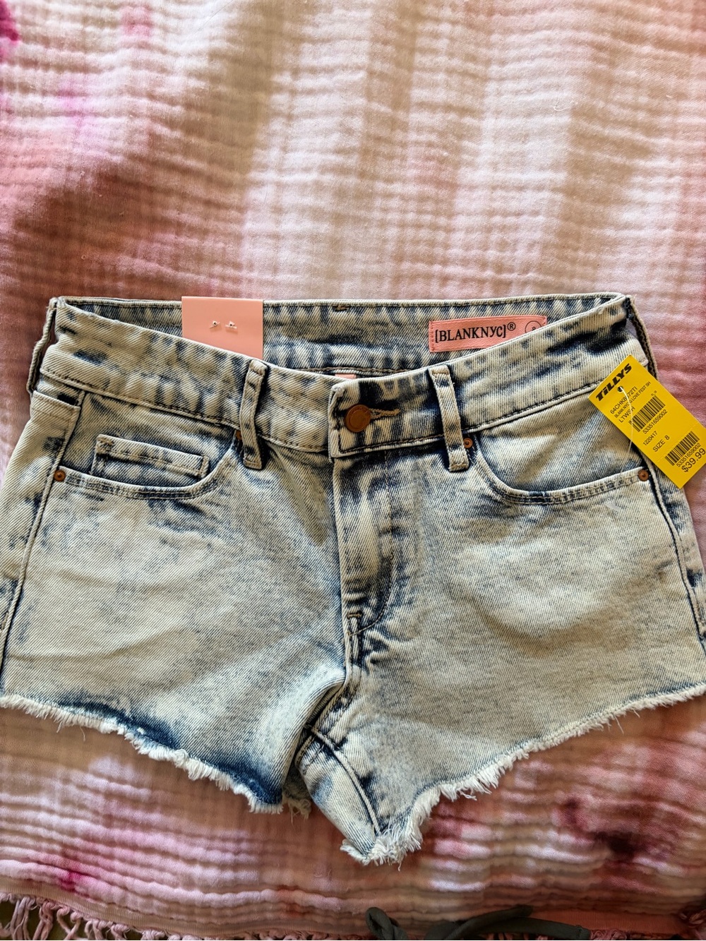 Blank NYC Light Blue Acid Distressed Denim Shorts Girls 8